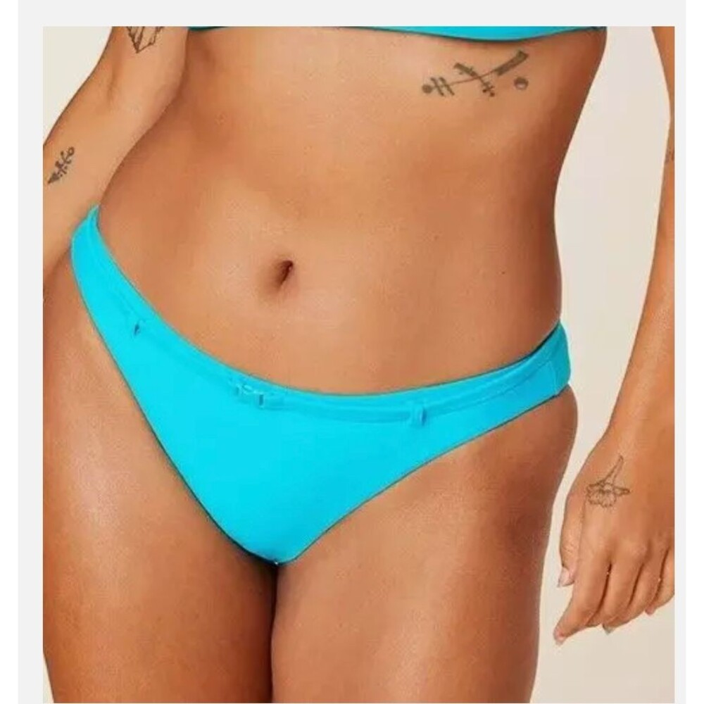 Andie Swim The Riviera Bikini Bottom Flat Belt Bright Blue Size Extra Small NWT